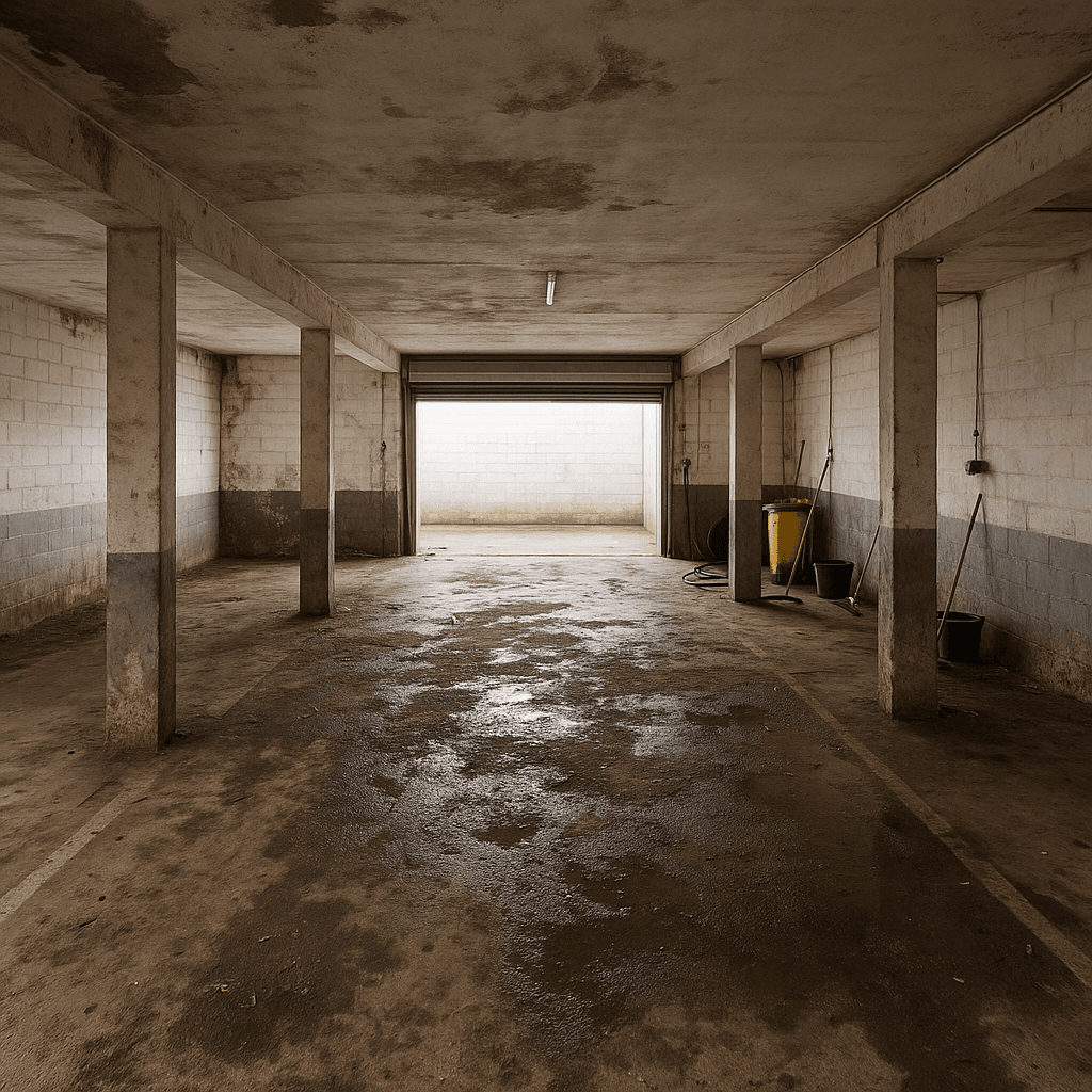 Garagenreinigung — Vorher